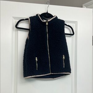 Kids Navy STS Sherpa Vest with Gold Zipper
